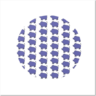 Very Peri Periwinkle Blue Pig Pattern Color of the Year 2022 Posters and Art